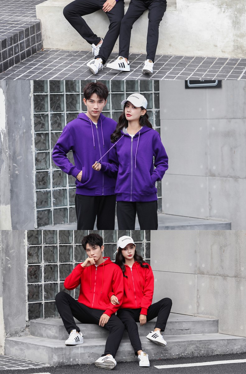 加絨帶帽衛衣女工作服秋冬裝定制班服團體活動(dòng)衫男服務(wù)員印字diy(圖16)