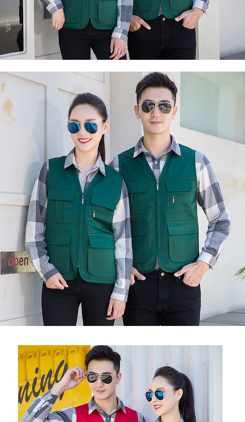 背心工作服男工地廣告志愿者坎肩定制裝修建筑工人多兜攝影馬甲(圖18)