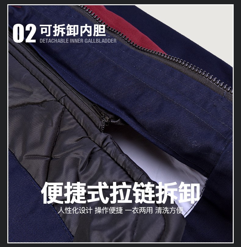 工作服棉衣男冬季加厚保暖棉襖棉服可拆卸汽修服勞保服工程服棉衣(圖8)