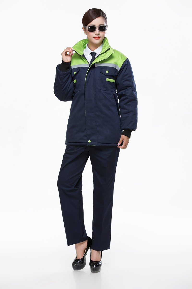 工作服棉衣防寒勞保加厚工程服冬裝汽修維修師男廠(chǎng)服反光條棉襖(圖17)