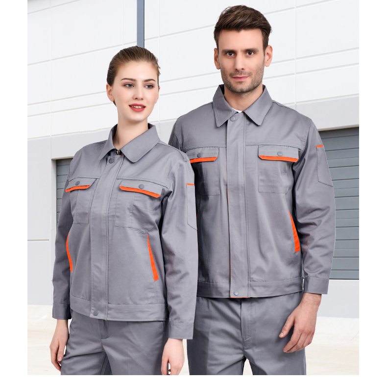 工作服套裝男 長(cháng)袖加厚耐磨工廠(chǎng)車(chē)間汽修服勞保服上衣定做印字(圖13)
