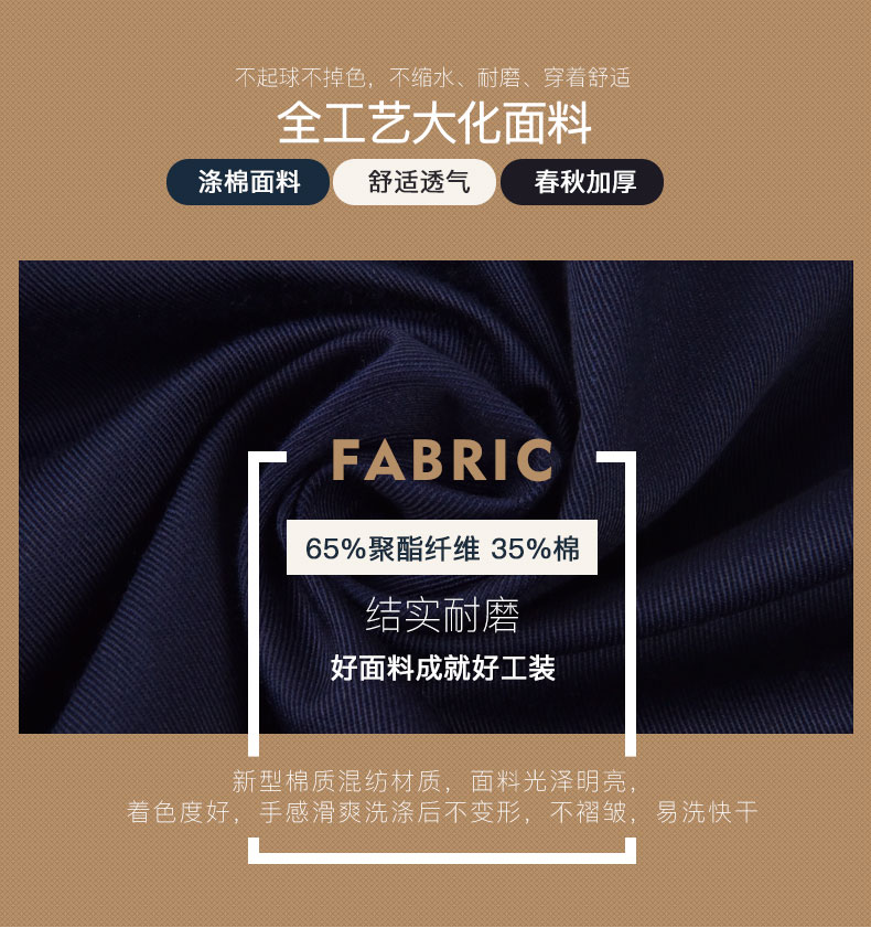 長(cháng)袖工作服套裝男耐磨車(chē)間廠(chǎng)服上衣男士反光條勞動(dòng)勞保服汽修服(圖4)