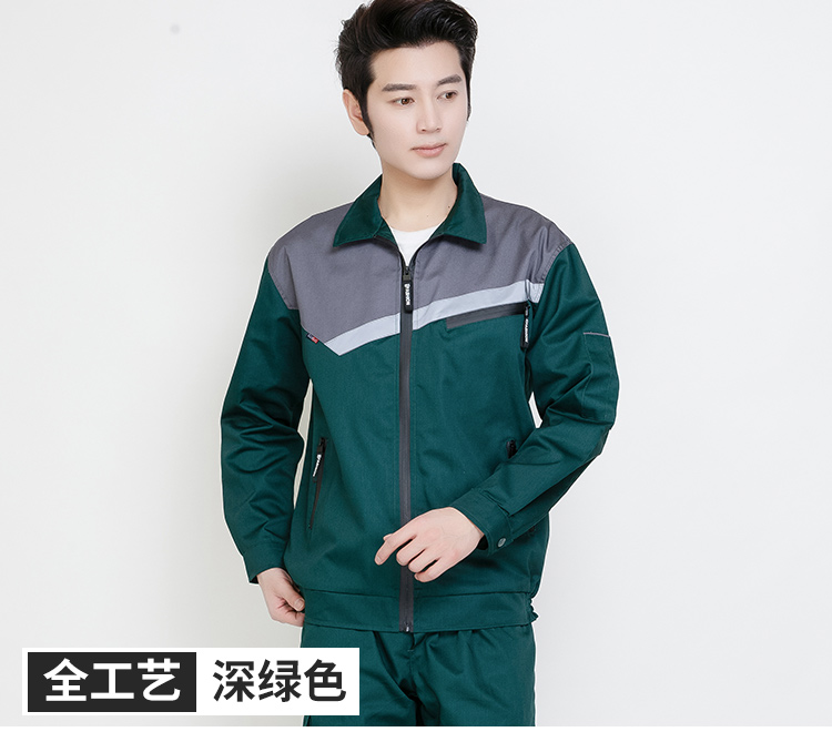 春秋長(cháng)袖工作服套裝男女反光條純棉防燙耐磨勞保服冬防靜電工作服(圖25)