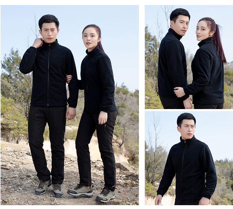 紅色沖鋒衣工作服定制印字logo三合一可拆卸外套防風(fēng)防水登山服男(圖20)