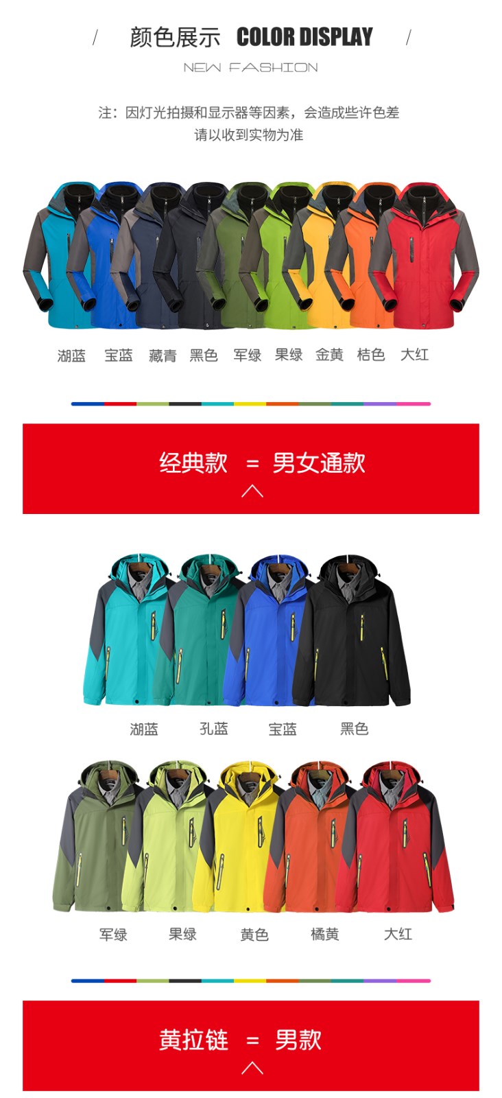 沖鋒衣定制印字logo外套工裝衛衣班服加絨登山防水冬季工作服定做(圖13)
