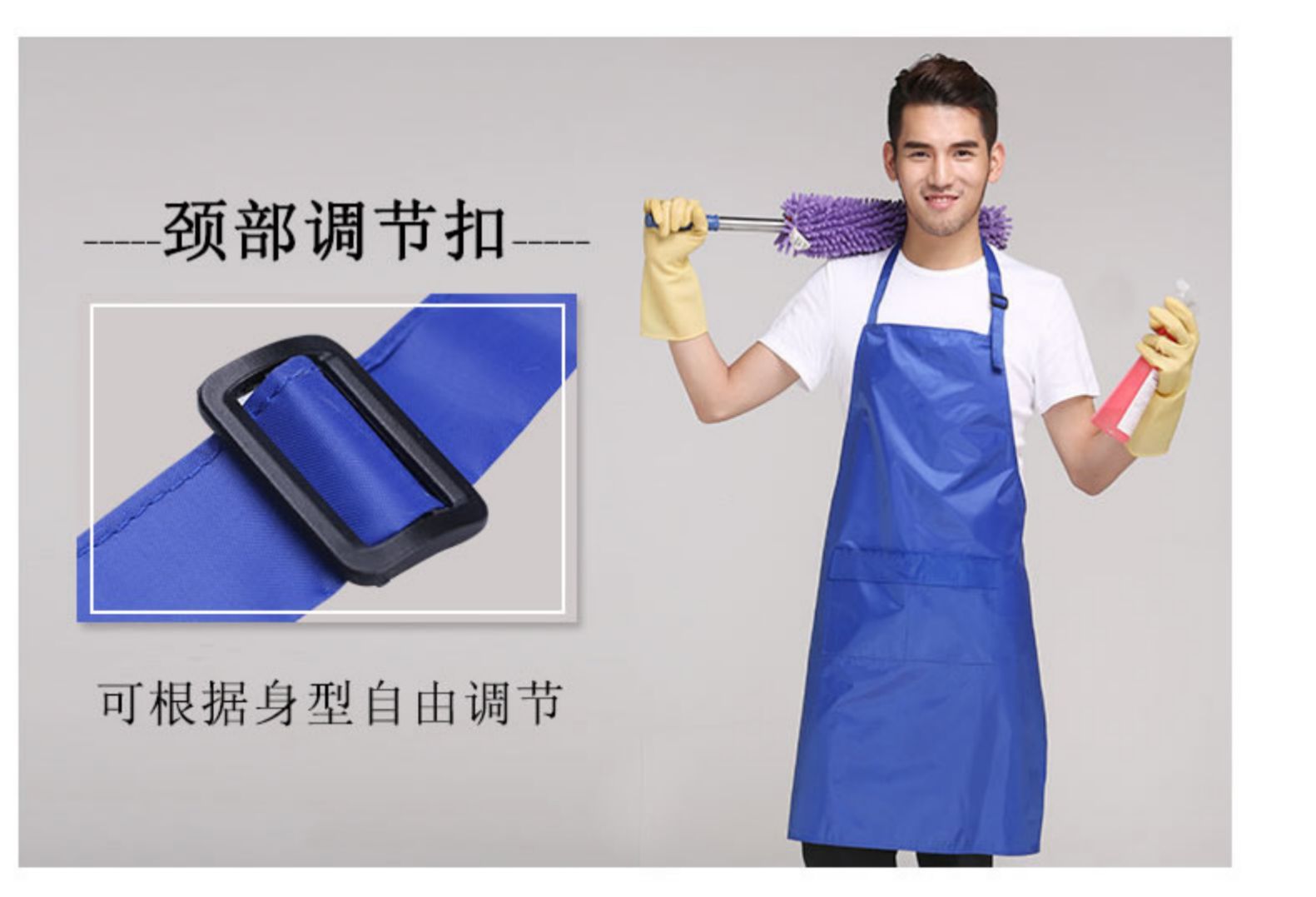 圍裙 防水PVC廚房簡(jiǎn)約工作服韓版時(shí)尚防水廚師圍裙男女定制(圖8)
