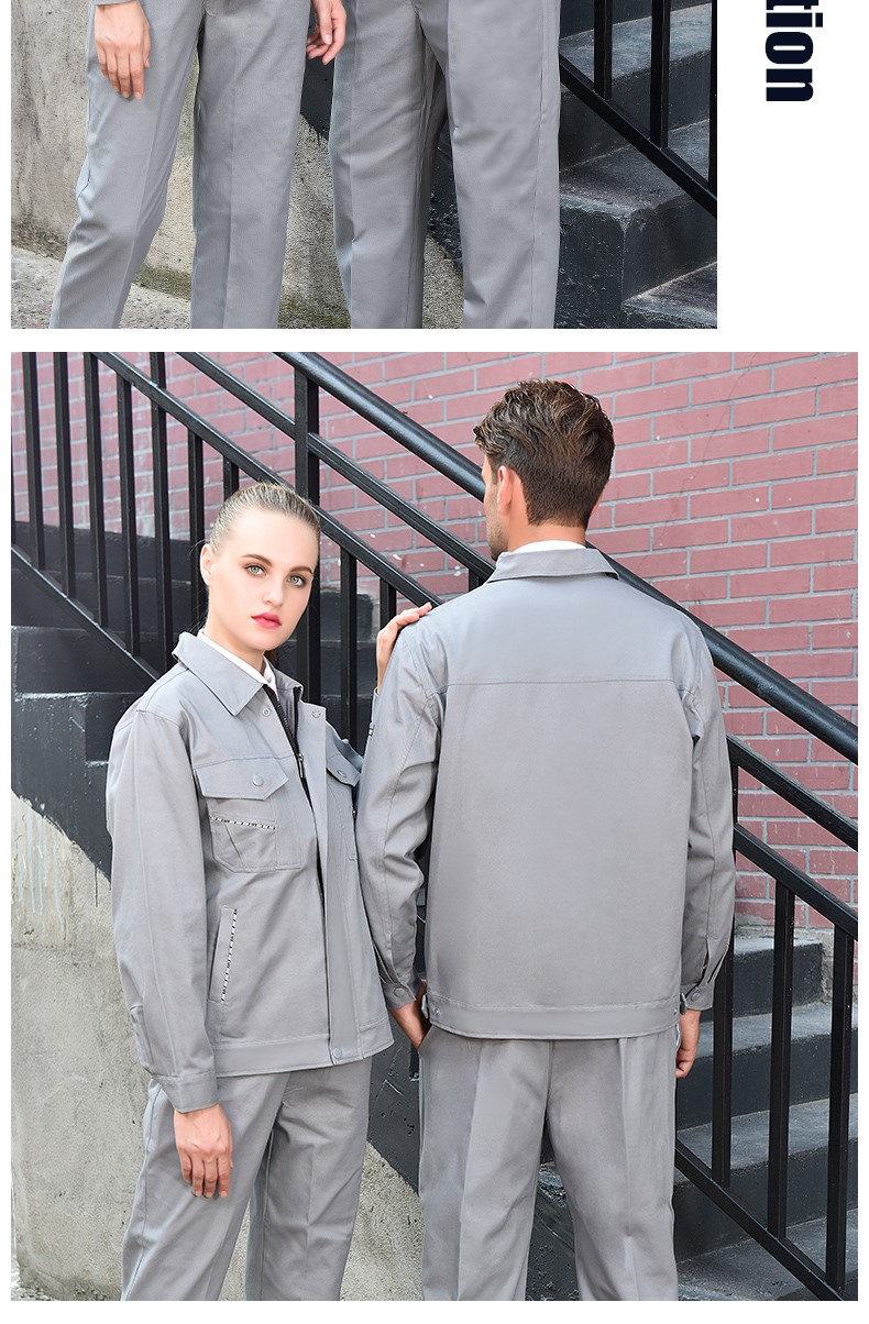 純棉工作服套裝男全棉春秋加厚耐磨焊工防燙勞保服汽修服上衣定制(圖9)