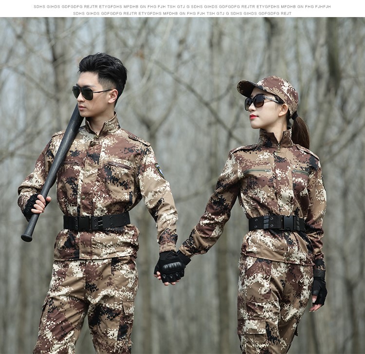 荒漠迷彩服套裝男特種兵軍裝戶(hù)外作訓服學(xué)生軍訓服耐磨勞保服(圖10)