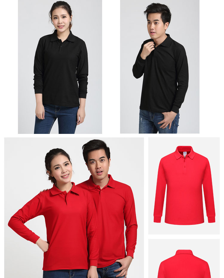 工作服t恤定制長(cháng)袖翻領(lǐng)團體秋裝廣告文化Polo衫diy純棉圓領(lǐng)印logo(圖10)