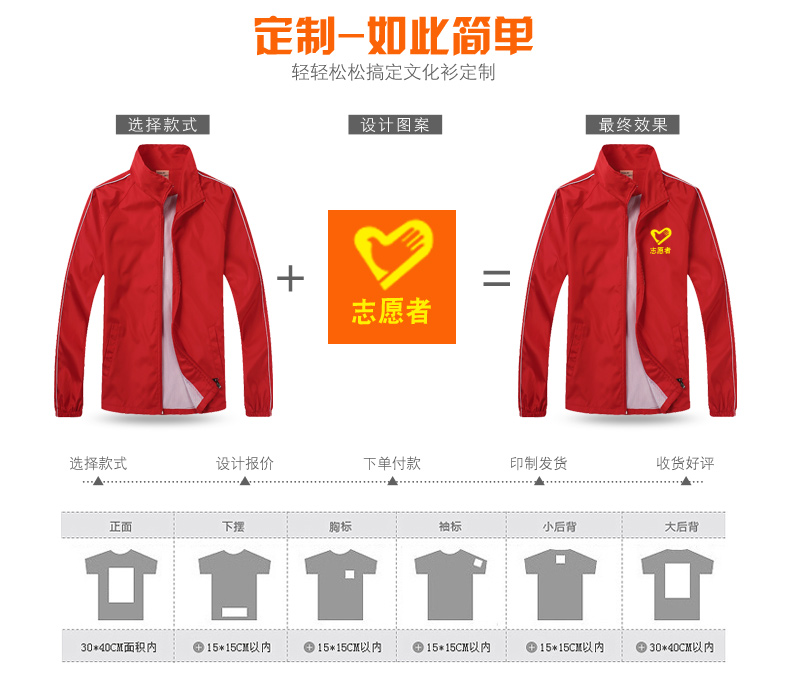 春秋工裝外套男薄款定制運動(dòng)衣服廣告長(cháng)袖工作服風(fēng)衣刺繡印字logo(圖5)