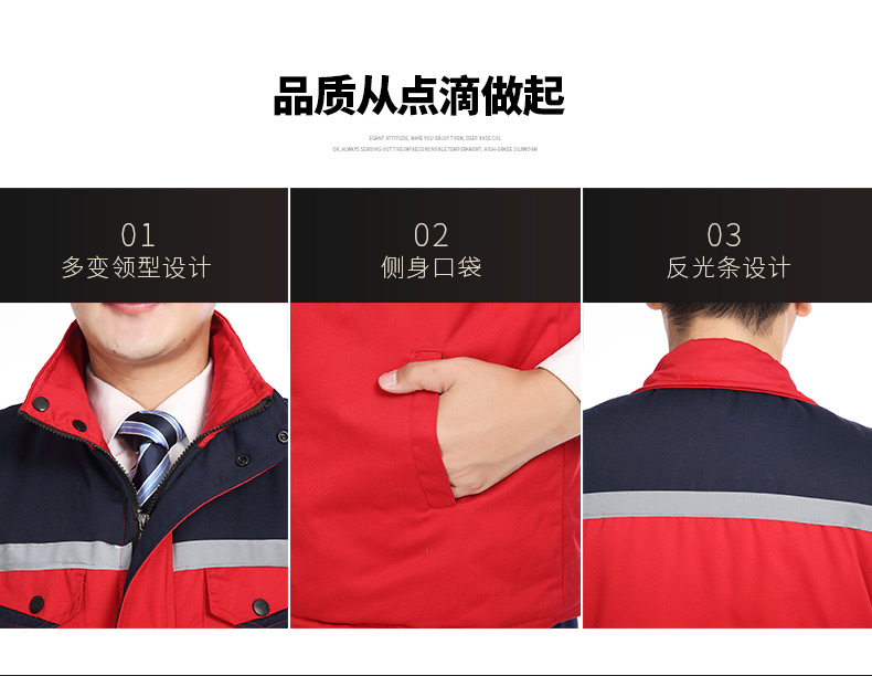 冬季建筑工地工人工廠(chǎng)倉儲反光條背心男女環(huán)衛工程保暖棉馬甲(圖3)