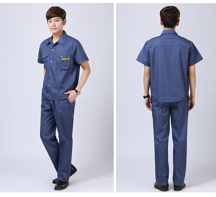 定制春夏秋冬天長(cháng)袖工作服套裝男女薄款透氣棉工裝定做(圖6)