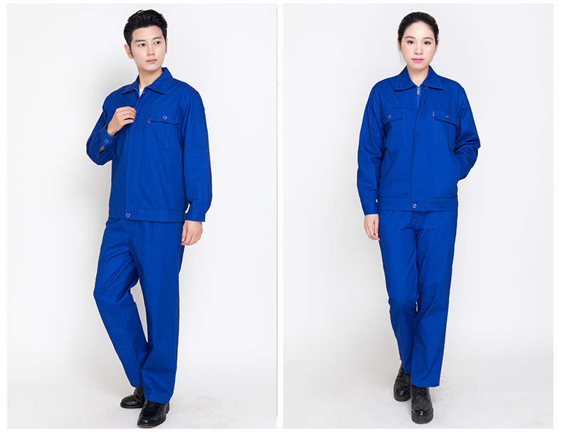 秋冬季純棉工作服套裝男電焊工廠(chǎng)車(chē)間維修汽修服勞保服定制上衣(圖11)
