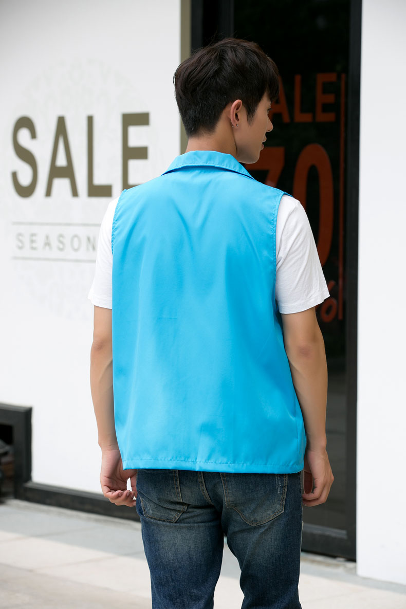 超市商場(chǎng)男女銷(xiāo)售員印字工作服馬甲志愿者婚慶公司馬甲定制logo(圖54)