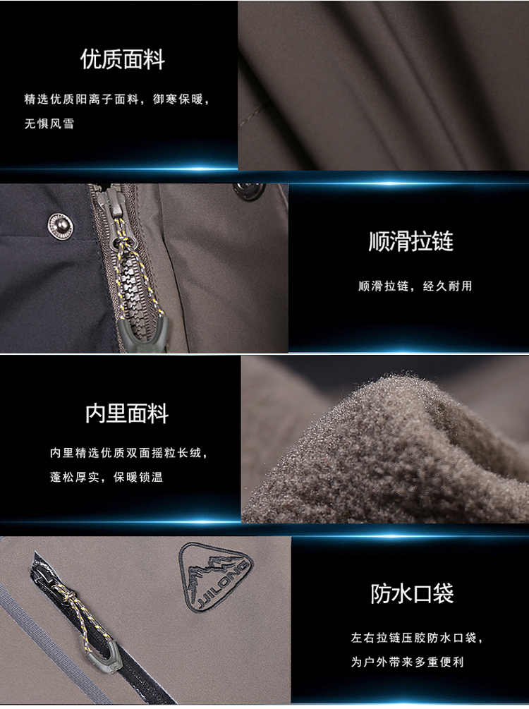 沖鋒衣男三合一可拆卸加厚女連鎖商超團體定制印logo字刺繡工作服(圖18)