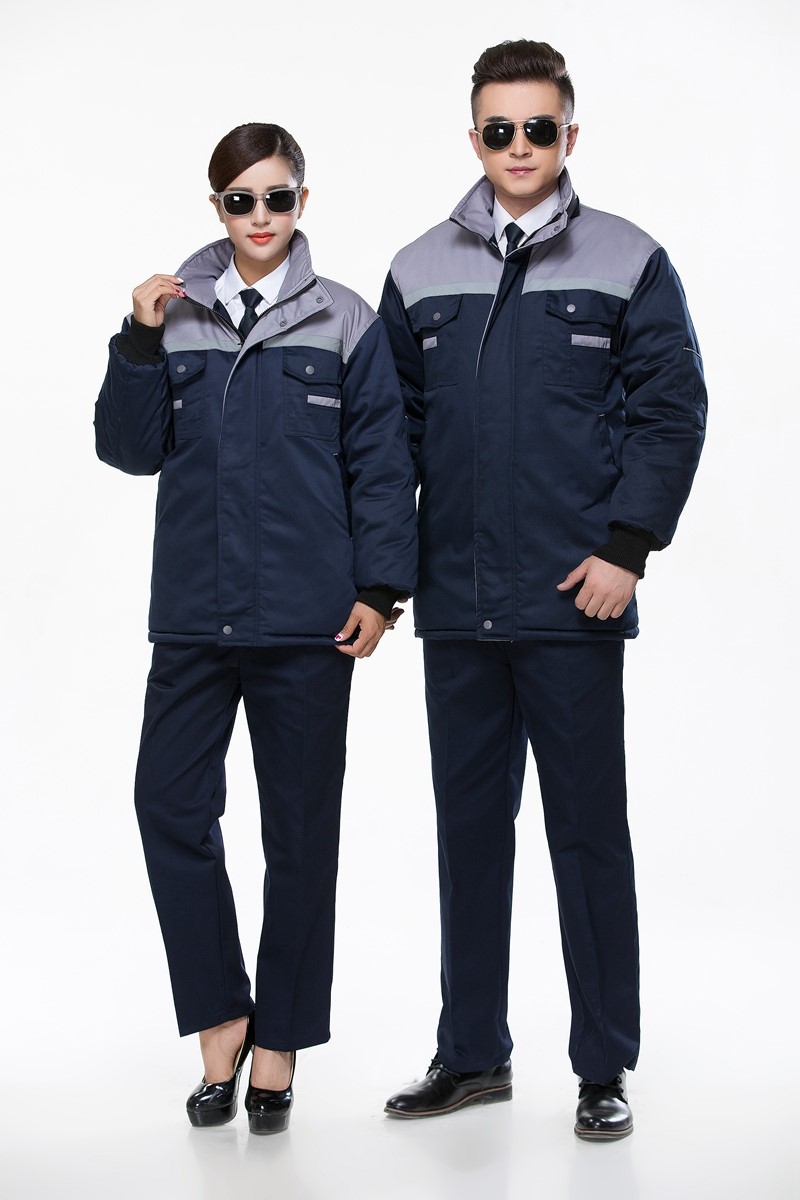 工作服棉衣防寒勞保加厚工程服冬裝汽修維修師男廠(chǎng)服反光條棉襖(圖13)
