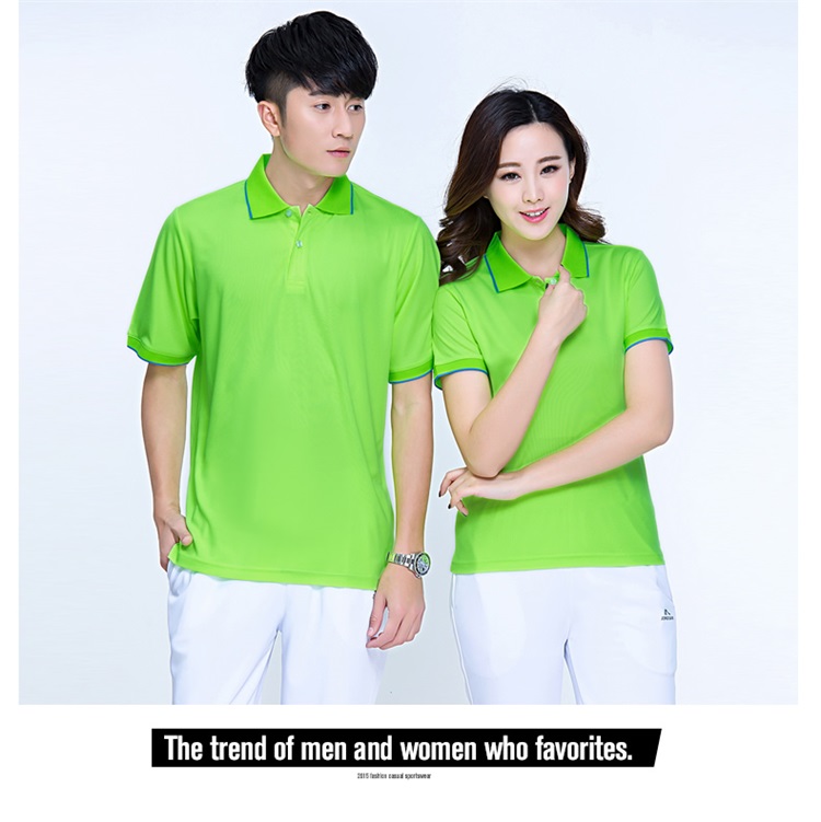 夏季情侶運動(dòng)短袖t恤男女速干透氣POLO衫團體定制logo工作服上衣(圖19)