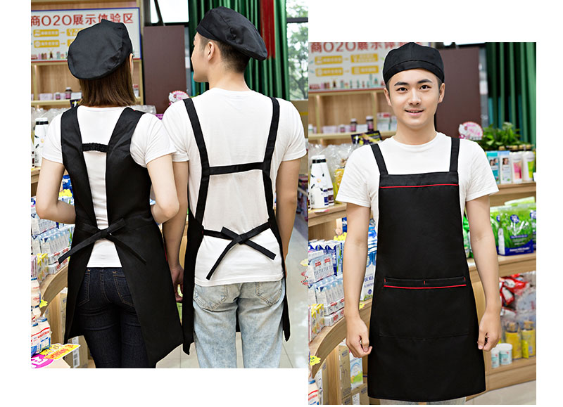奶茶店美容養生超市餐廳圍裙定制logo印字服務(wù)員工作服背心帶韓版(圖17)