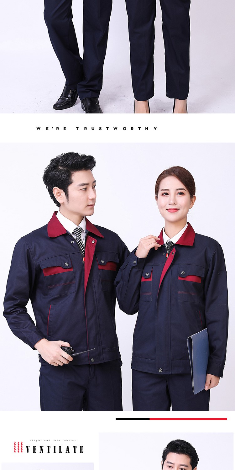純棉雙層工作服套裝男女加厚耐磨長(cháng)袖防阻燃勞保服機修電焊工作服(圖11)