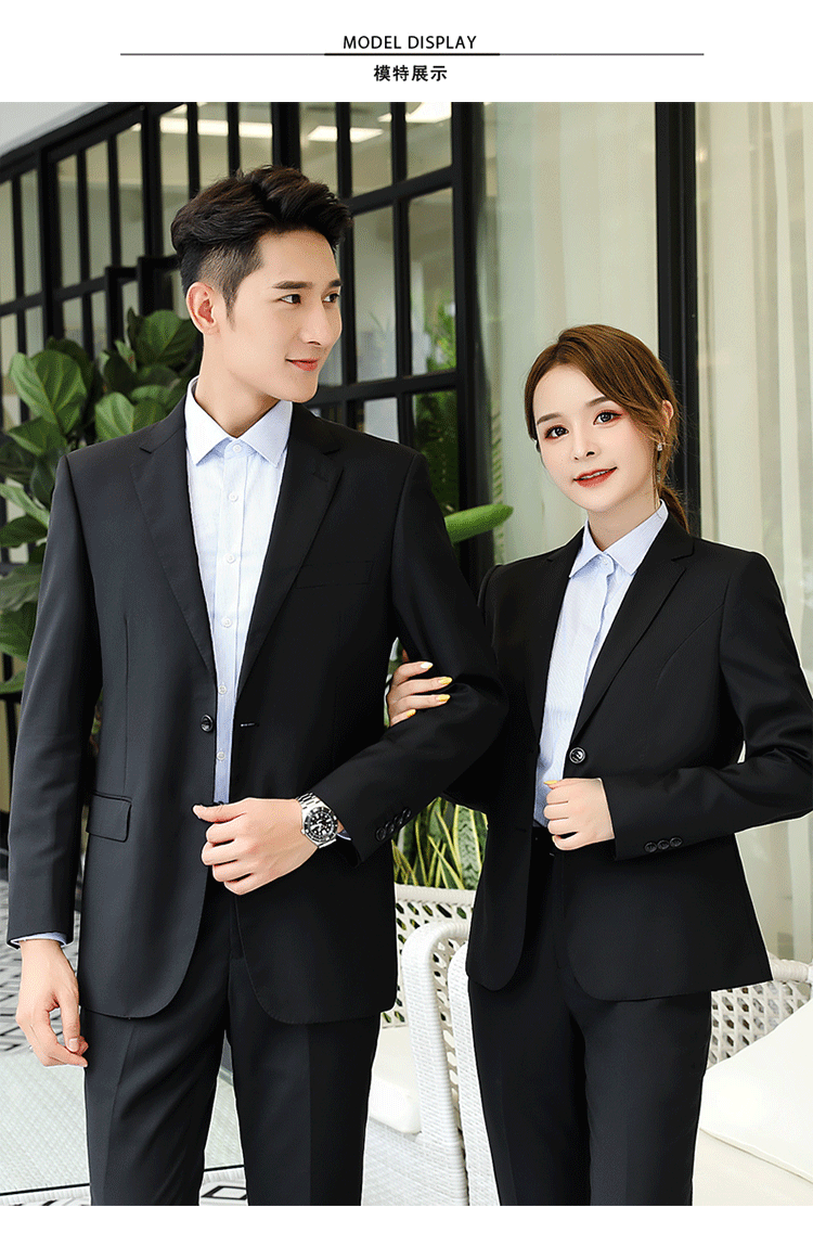 9500# 50%羊毛料黑色男女西裝(圖7)