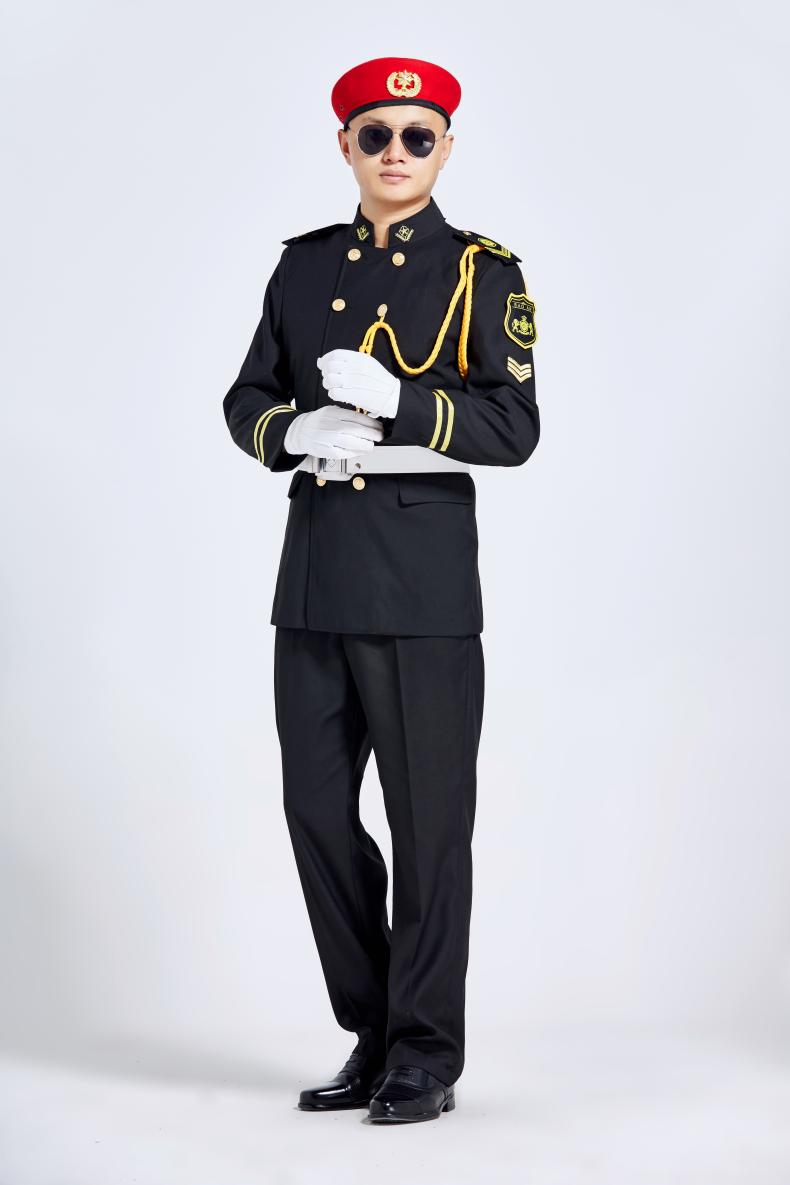 新款春秋立領(lǐng)保安服形象崗禮賓服物業(yè)售樓部房產(chǎn)制服工作服套裝男(圖12)