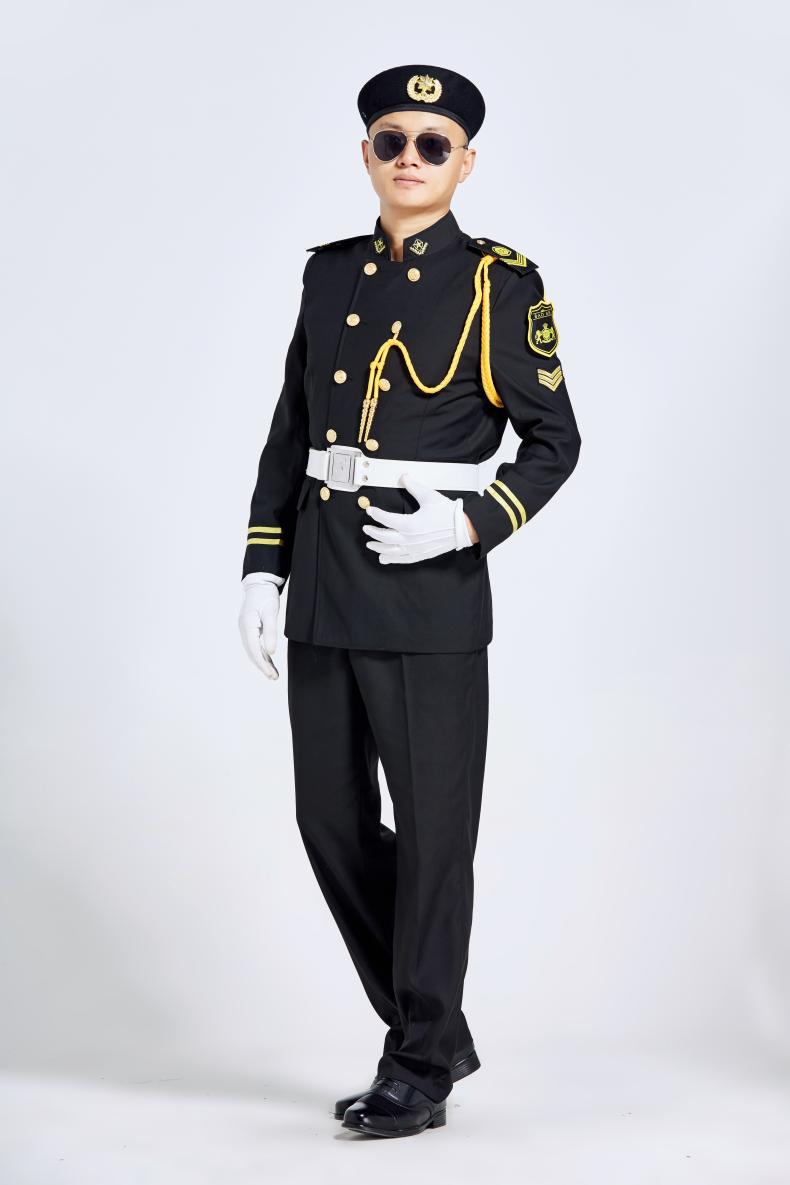 新款春秋立領(lǐng)保安服形象崗禮賓服物業(yè)售樓部房產(chǎn)制服工作服套裝男(圖11)