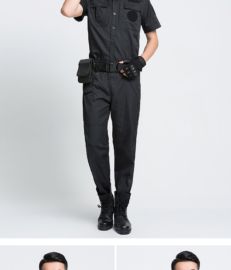 保安制服作訓服工作服套裝男夏裝短袖黑色特訓褲子春秋冬加厚長(cháng)袖(圖11)