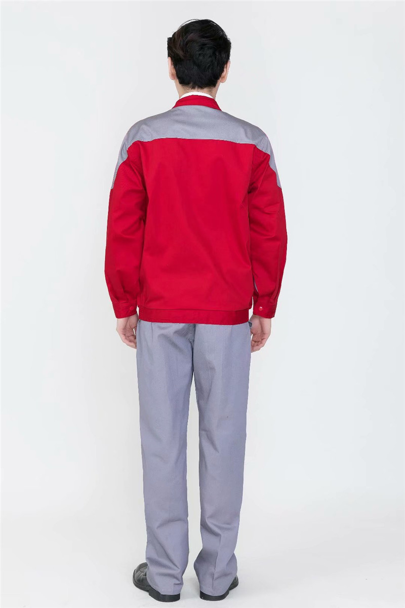 長(cháng)袖拼色工作服套裝男定制印字救援服勞保上衣汽修服工地車(chē)間(圖6)