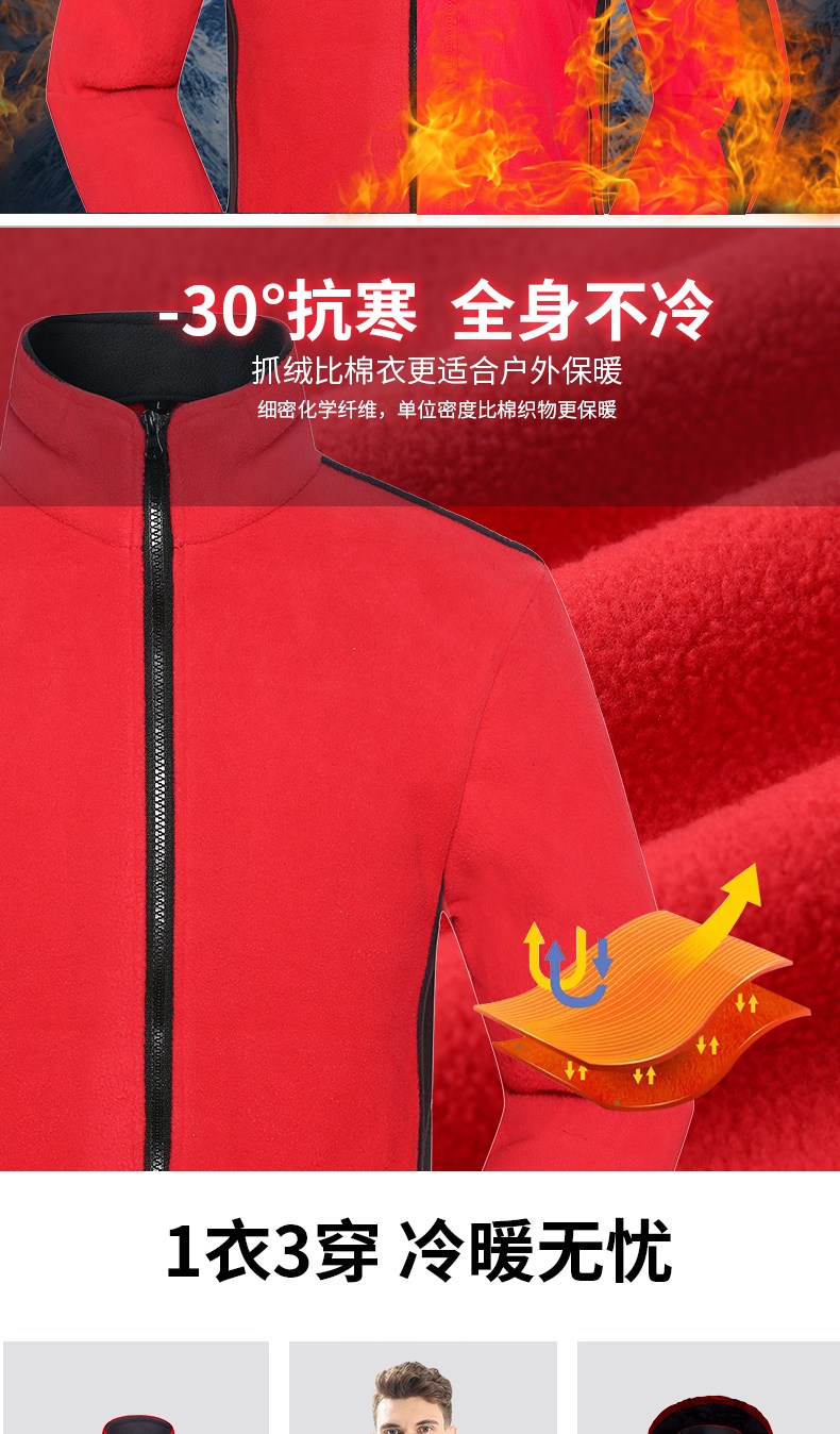 沖鋒衣定制印logo字衛衣工作服外套diy工裝秋冬季三合一團隊定做 01(圖4)