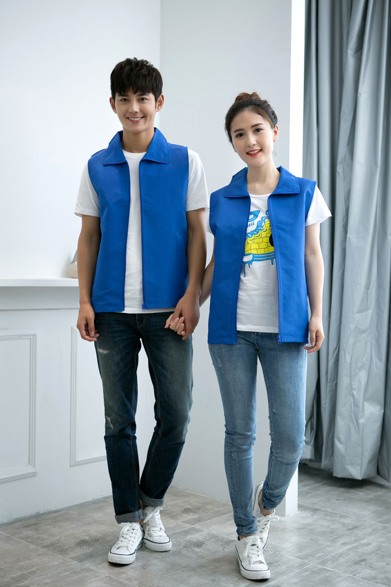 印logo定制志愿者馬甲義工工作服公益活動(dòng)服裝v領(lǐng)背心純棉紅馬甲(圖25)
