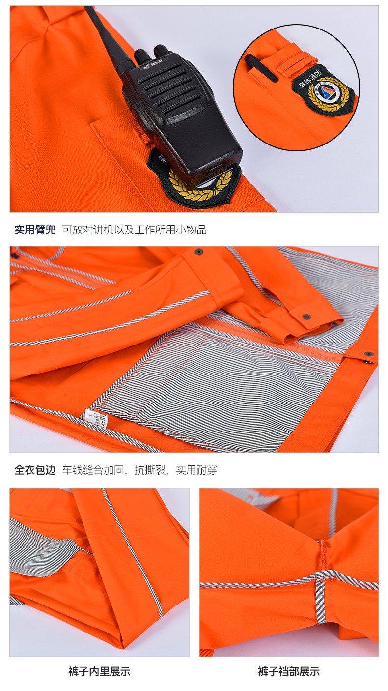 反光條純棉工作服男防阻燃焊接防護服工廠(chǎng)車(chē)間加厚消防勞保服(圖19)