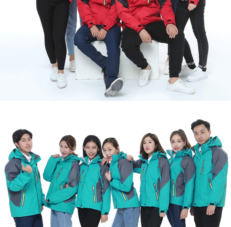 沖鋒衣定制團體企業(yè)工作服男登山服旅游女防風(fēng)防水保暖印logo刺繡(圖25)