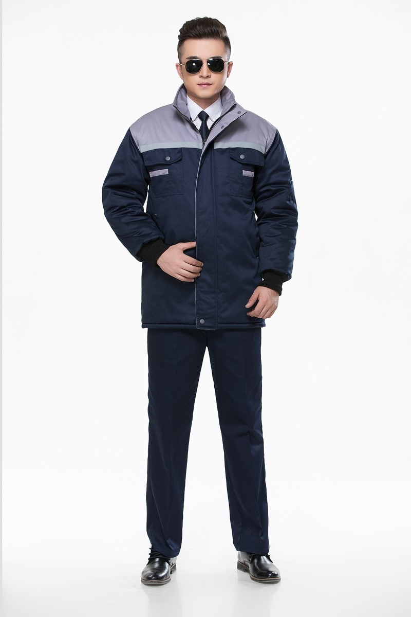 工作服棉衣防寒勞保加厚工程服冬裝汽修維修師男廠(chǎng)服反光條棉襖(圖15)