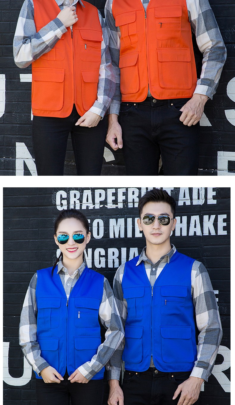 背心工作服男工地廣告志愿者坎肩定制裝修建筑工人多兜攝影馬甲(圖16)