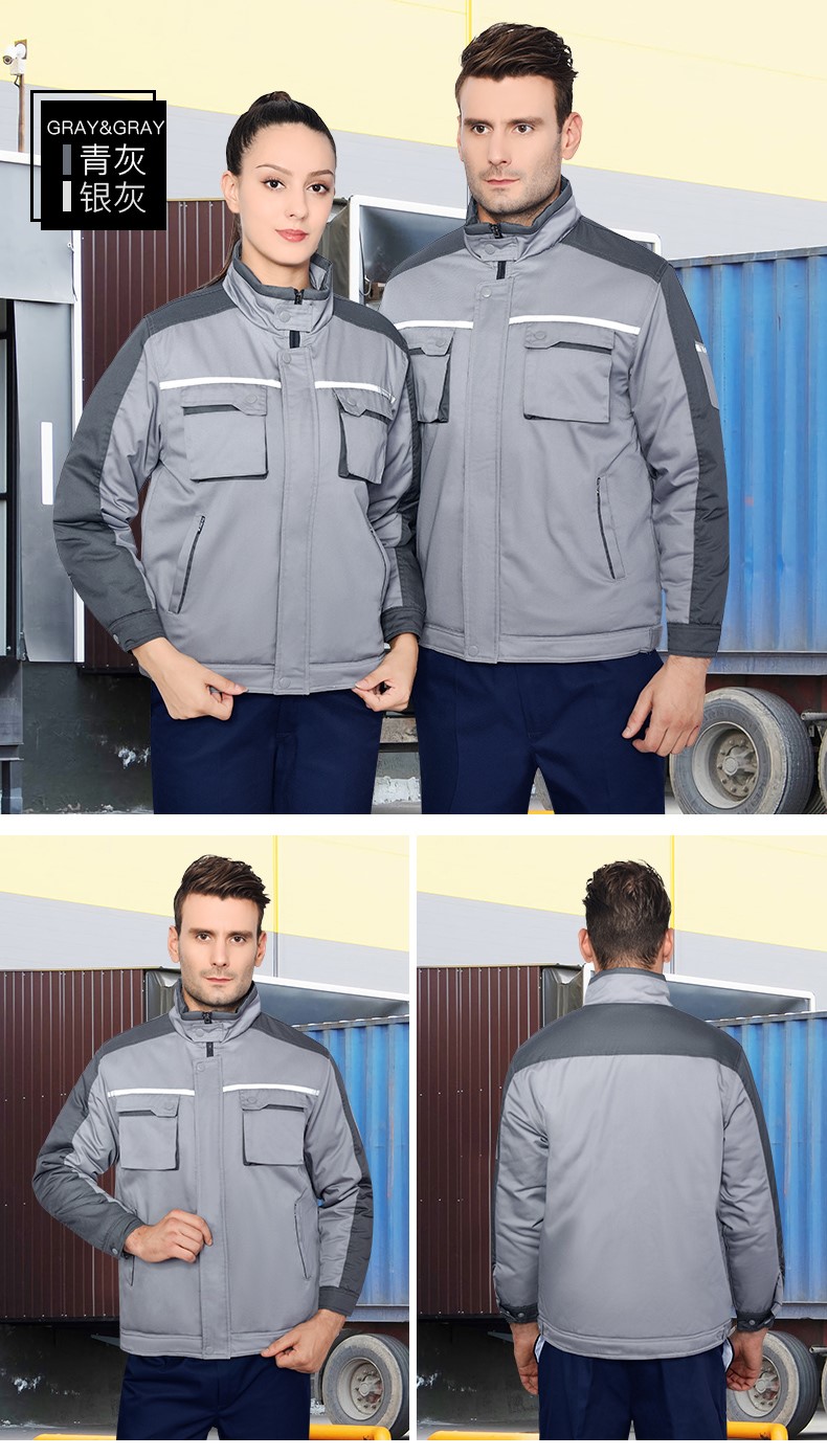 工作服棉衣男冬季加厚耐磨防寒棉服棉襖工廠(chǎng)車(chē)間反光條勞保服冬裝(圖15)