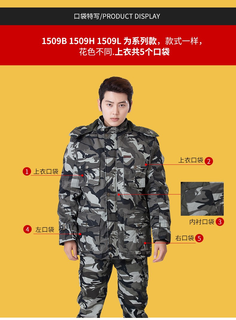 冬季勞保工作服棉襖男戶(hù)外軍迷保暖軍大衣棉加厚防寒軍裝棉服(圖9)
