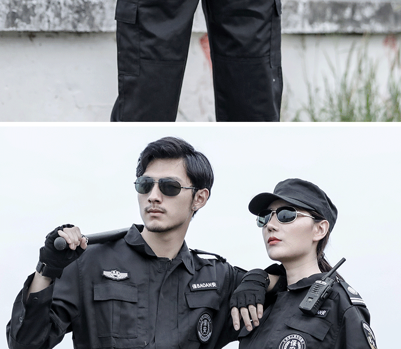特種兵訓作服套裝黑色男作戰訓練服春秋款耐磨保安工作服女戰術(shù)服(圖13)