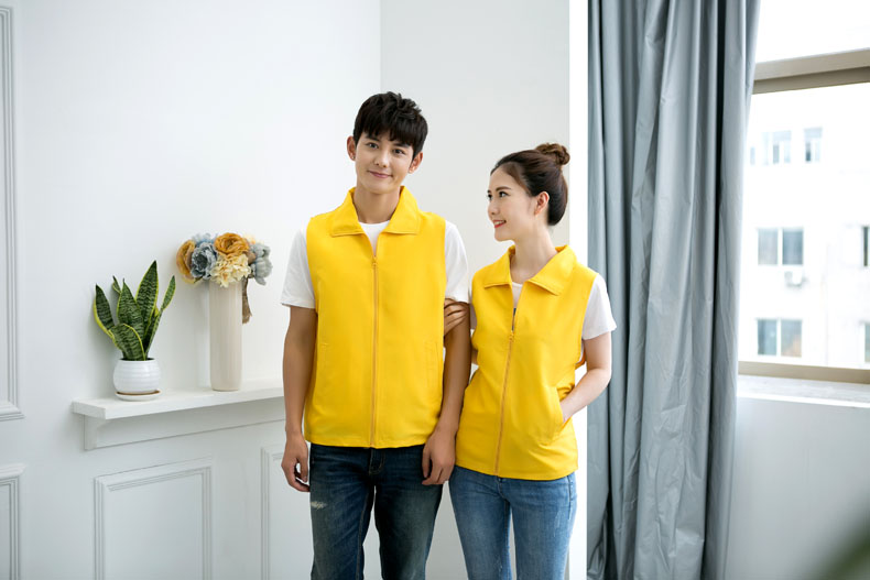 印logo定制志愿者馬甲義工工作服公益活動(dòng)服裝v領(lǐng)背心純棉紅馬甲(圖18)
