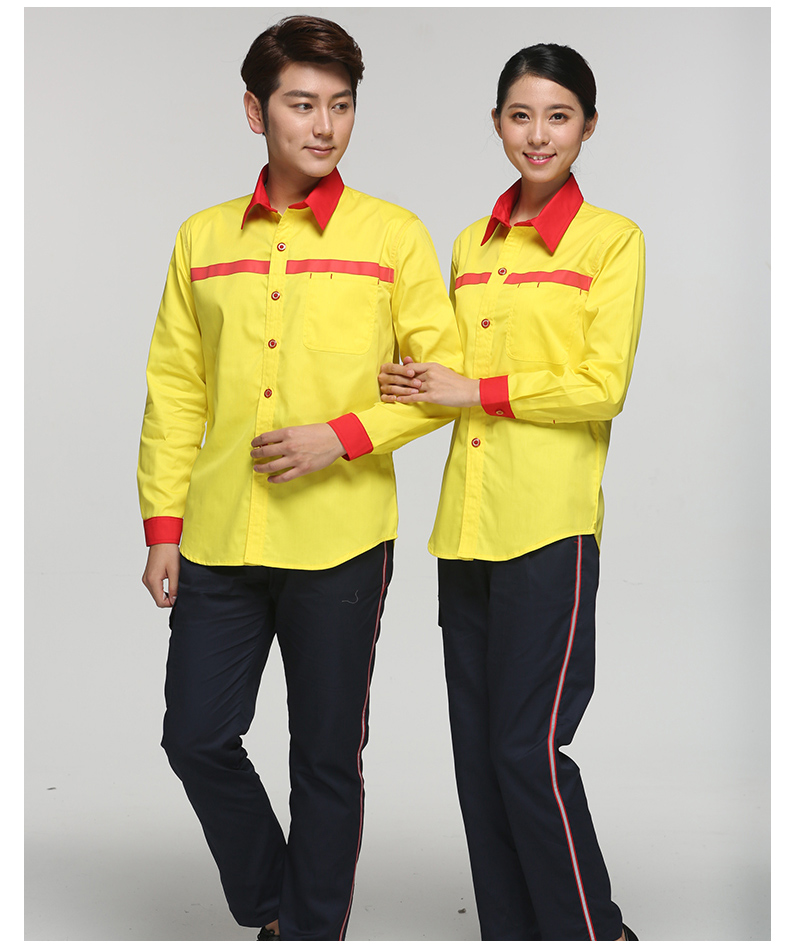 加油站工作服夏裝中石化加氣站油站半袖防靜電工作服男女套裝(圖6)