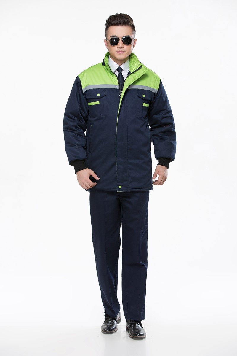 工作服棉衣防寒勞保加厚工程服冬裝汽修維修師男廠(chǎng)服反光條棉襖(圖21)