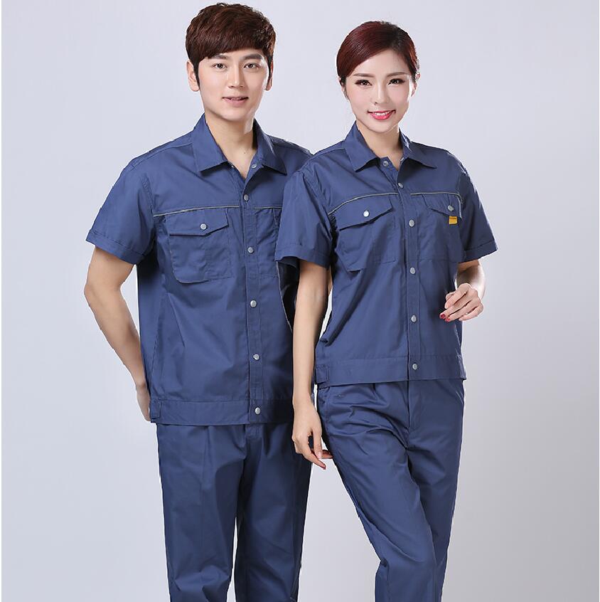 定制春夏秋冬天長(cháng)袖工作服套裝男女薄款透氣棉工裝定做(圖5)