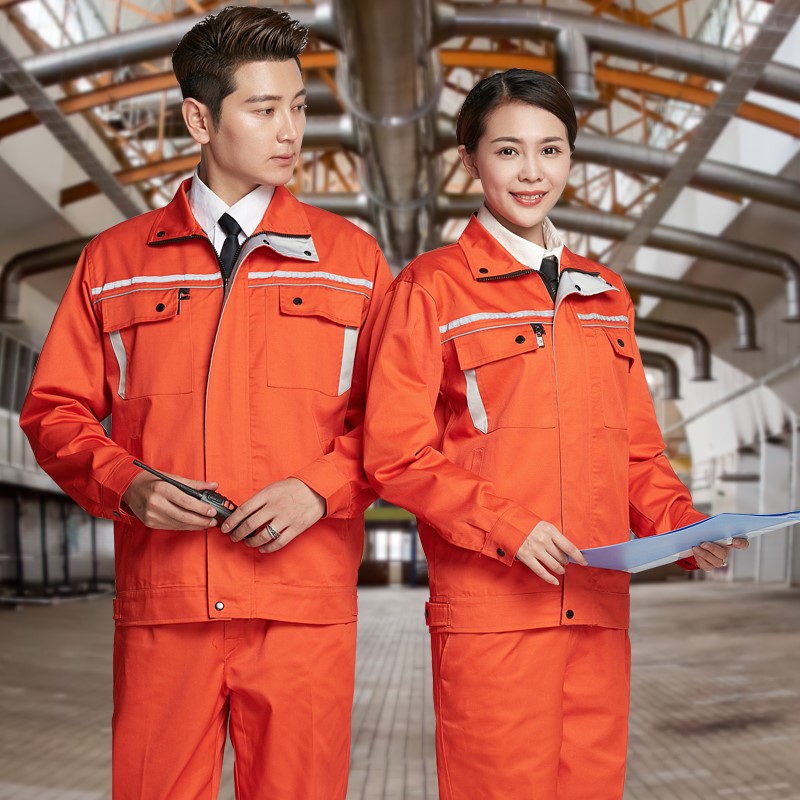 工作服男套裝秋冬長(cháng)袖工人勞保服定制LOGO印字DIY車(chē)間工裝(圖5)
