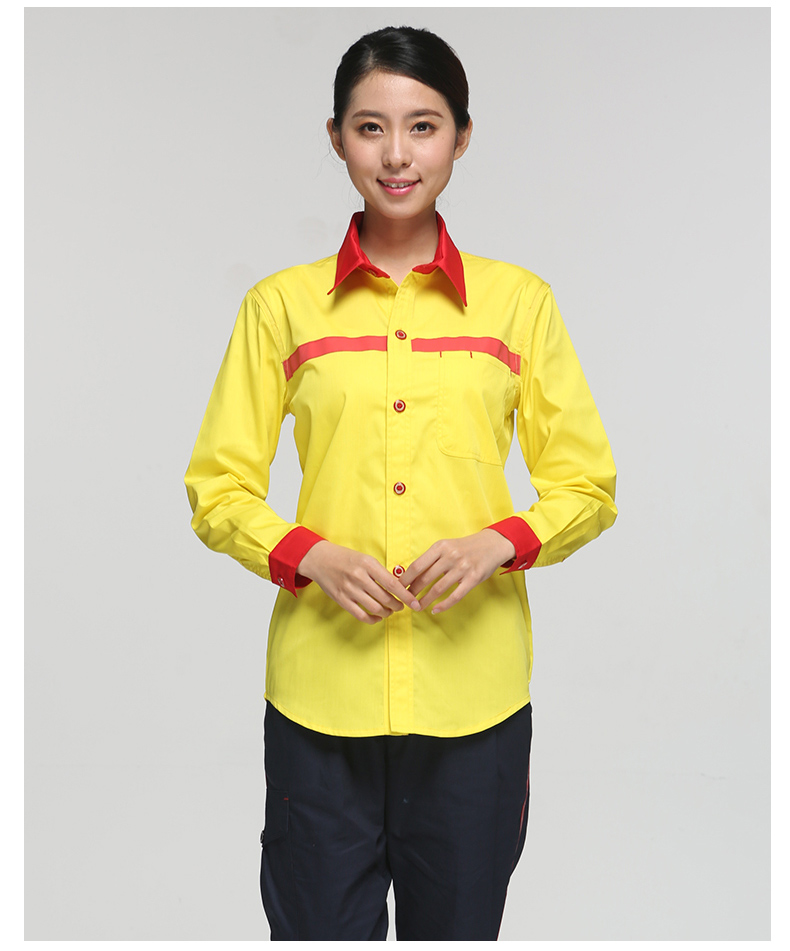 加油站工作服夏裝中石化加氣站油站半袖防靜電工作服男女套裝(圖9)
