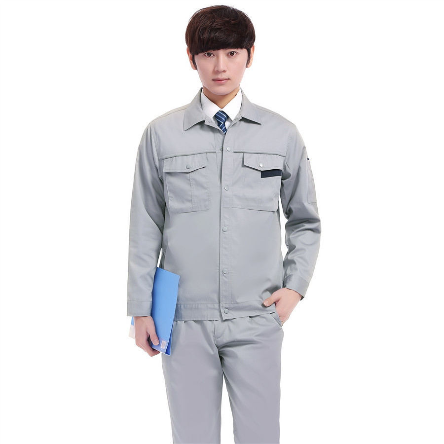 定制春夏秋冬天長(cháng)袖工作服套裝男女薄款透氣棉工裝定做(圖4)