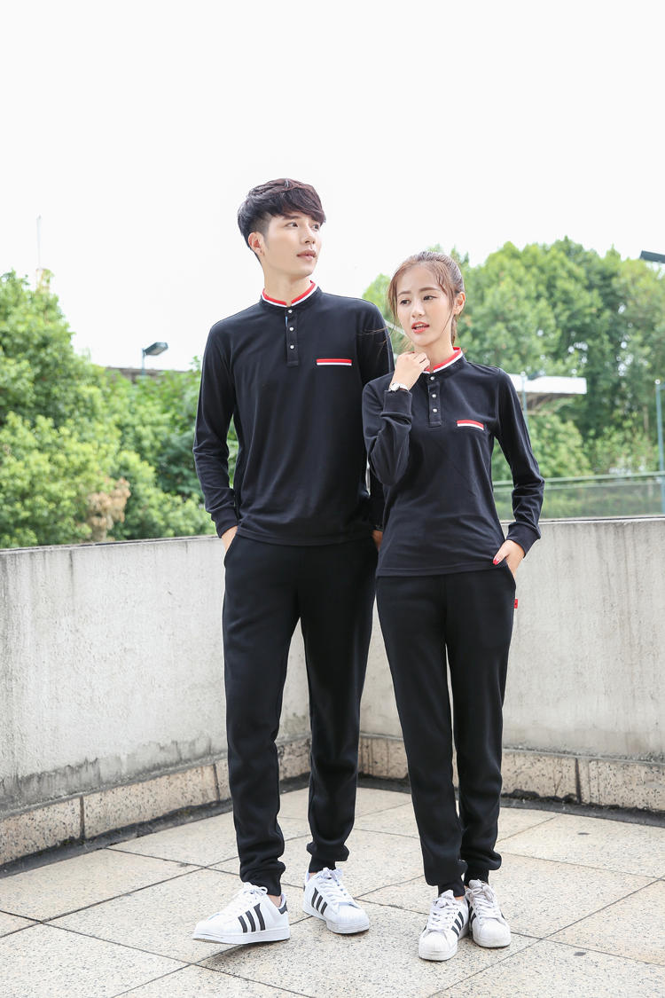 2019秋季工作服長(cháng)袖t恤立領(lǐng)POLO衫男女工裝團體服定制diy印字logo(圖10)