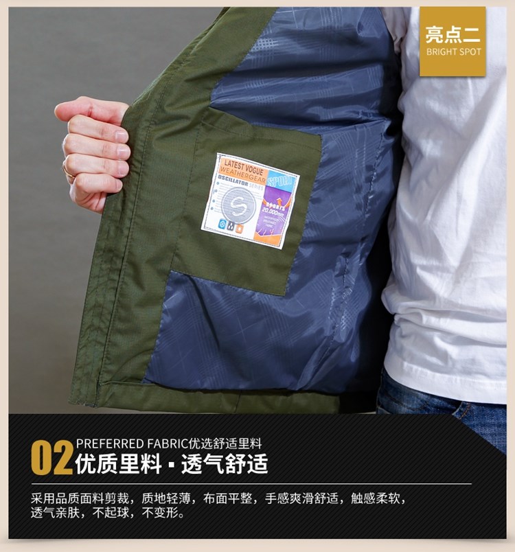 秋裝男連帽風(fēng)衣公司定制logo印字圖片沖鋒衣外套戶(hù)外防風(fēng)雨工作服(圖10)