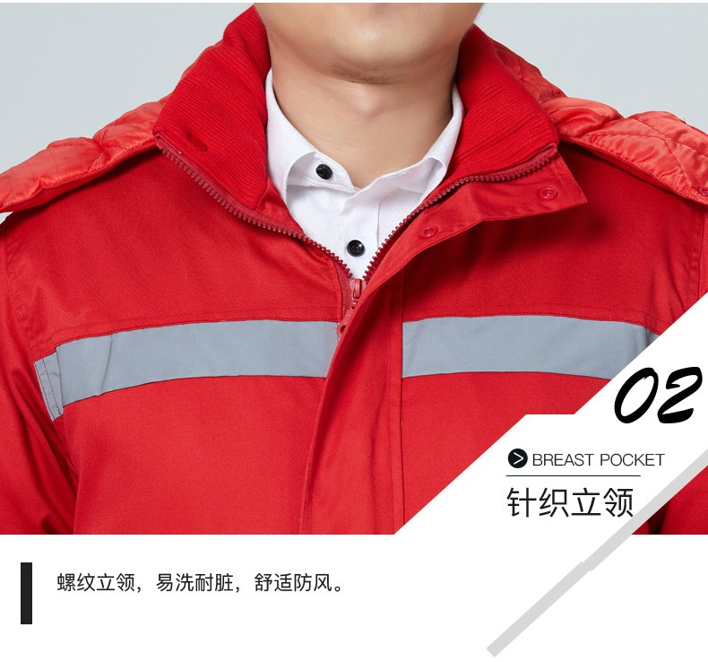 防靜電棉衣工作服男石化加厚棉服冬季防寒加油站工裝勞保服(圖17)