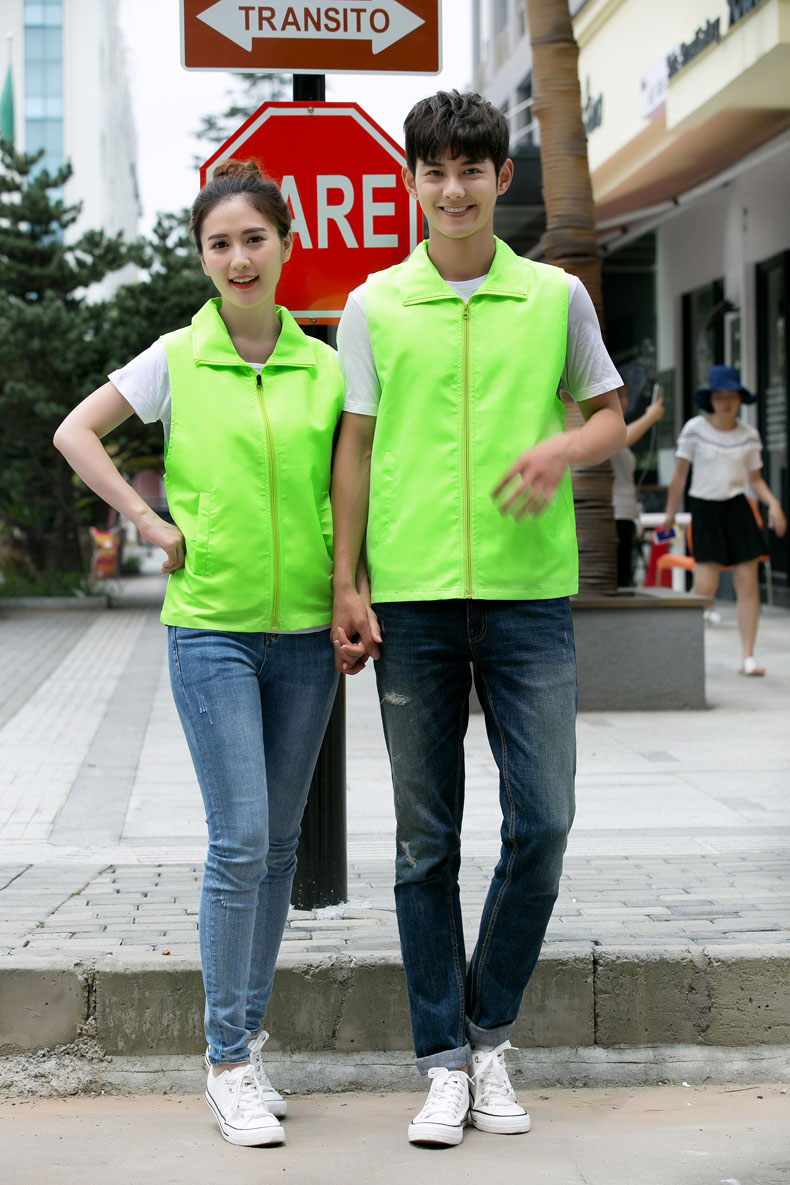 印logo定制志愿者馬甲義工工作服公益活動(dòng)服裝v領(lǐng)背心純棉紅馬甲(圖113)