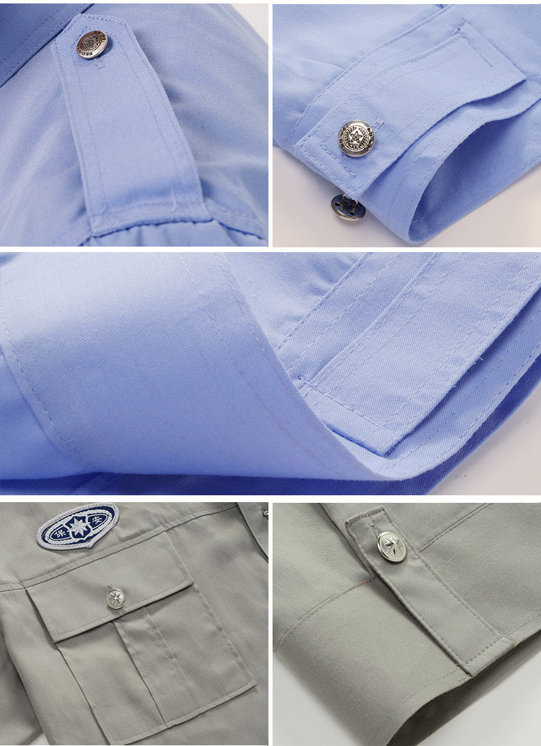 保安服短袖襯衣夏季物業(yè)春秋長(cháng)袖工作制服新式保安服夏天套裝男女(圖24)