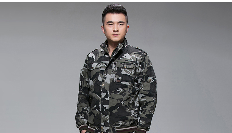 美軍旅風(fēng)迷彩工作服套裝 男戶(hù)外保安服勞保服套裝 夾克款工裝(圖16)